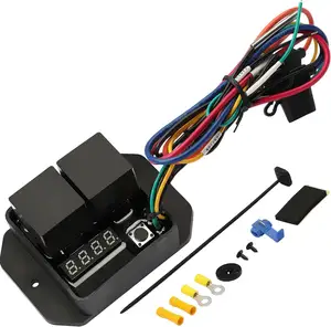 40A 12V Thermatic Controller Adjustable Led Digital Display Fan Car Dual Electric Fan Relay Kit Auto Cooling Fan Harness
