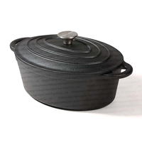 Vorgefertigtes minimalistisches 8-teiliges Gusseisen-Kochgeschirr-Set: Bratpfanne, Schmortopf, Grillplatte, Kasserolle, antihaftbeschichteter Kochtopf