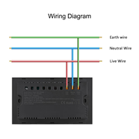 Prise murale intelligente Wi-Fi 13A standard britannique avec interrupteur tactile en verre et moniteur de puissance USB Type C