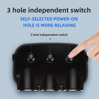 Cantell 3 Way 12V 24V Dual USB 3 Cigarette Lighter Splitter 15W Pengisi Daya Mobil Pengisian Cepat untuk Ponsel, Earphone & Kamera