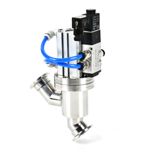 Valvola a Vuoto con Flangia, Valvola Angolare Pneumatica Tipo Y con Soffietto <span class=keywords><strong>KF</strong></span>/NW, Valvola in Acciaio Inox SS304 SS316L con Chiusura a Vuoto - Product Image 2