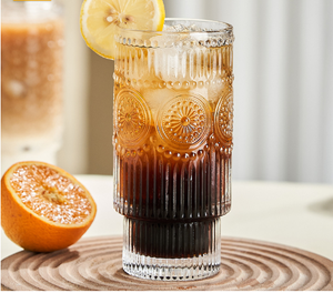 Vaso <span class=keywords><strong>de</strong></span> Vidrio Apilable Popular para Café, Estilo Highball, con Diseño <span class=keywords><strong>de</strong></span> Girasol, para Beber Jugo, con Relieve <span class=keywords><strong>de</strong></span> Flor <span class=keywords><strong>de</strong></span> la Suerte - Product Image 5