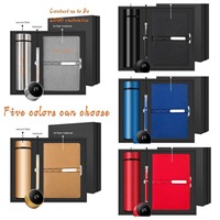 Coffret Cadeau d'Affaires WD : Carnet en Cuir PU, Stylo, Porte-Cartes, Tasse Isotherme 500ml, Batterie Externe 10000mAh, Emballage Personnalisé Sérigraphié