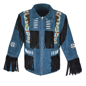 Stylish Men's Winter <b>Western</b> Cowboy <b>Jacket</b> Breathable Windproof Genuine Leather with Customized Color Logo Fabric Condition New - Product Image 1