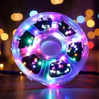 Guirlandes lumineuses de Noël LED blanc chaud IP44 étanches rechargeables DC 12V alimentées par batterie 50M pour décorations d'arbres en extérieur