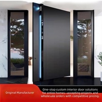 Pintu Luar Rumah Desain Postmodern DongmaAluminum Alloy dengan Poros Putar, Rangka Tersembunyi, Poros Offset, Tanpa Cat, untuk Seluruh Rumah