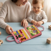 Livre sensoriel Montessori personnalisable en feutre pour bébé, livre d'activités, livre d'apprentissage sensoriel réutilisable avec autocollants magiques, jouet pour enfants
