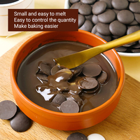 Pièces de chocolat noir solide, chocolat en pastilles 1kg HALAL, chocolat facilement fondable pour garniture de gâteaux et beignets, ingrédients de pâtisserie