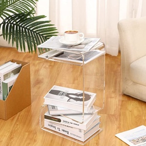 Bàn Hai Đầu Acrylic Trong Suốt Hình Chữ S Hiện Đại Bàn Cạnh Giường Acrylic Trong Suốt Bàn Cạnh Sofa Acrylic Bàn Cạnh Lucite - Product Image 6