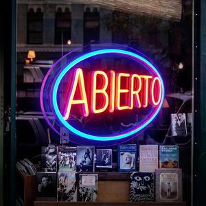 Open Spanish LED neon <b>sign</b> dimmable USB powered ambient light store window decoration light street indicator light Customization - Product Image 1