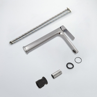 Robinet de salle de bain moderne en alliage de zinc à montage sur plan, à capteur sans contact, monocommande, avec cartouche céramique, à débit contrôlé chaud/froid