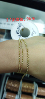 Cadena de Oro Real AU375 de 9K, Eslabones Redondos en Forma de O, Cable Resistente de 2.1mm para Pulseras Permanentes, Joyería que No se Deslustra