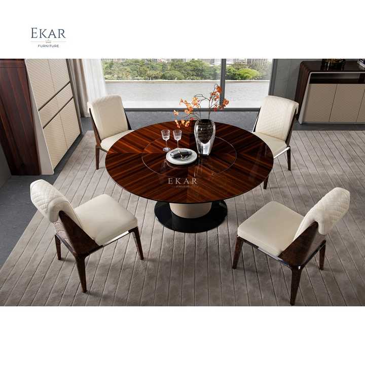 Rotating Round Dining Table Functional and Stylish Dining Furniture ...