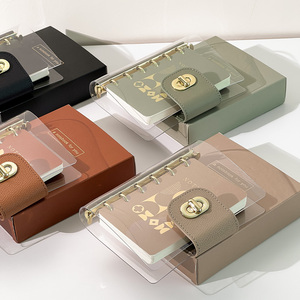 Bộ bìa còng PVC cao cấp A7, sổ tay/sổ kế hoạch nhỏ xinh trong suốt kèm hộp quà tặng, sổ tay cá nhân hóa dành cho nữ, bán sỉ - Product Image 1