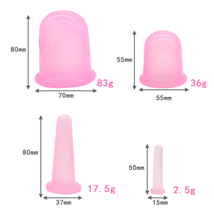 Lot de 4 ventouses de massage sous vide, dispositif de thérapie par ventouses <span class=keywords><strong>Hijama</strong></span>, ensemble de ventouses faciales en silicone, masseur pour le corps et le <span class=keywords><strong>visage</strong></span> - Product Image 1