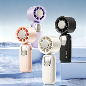 Mini Handheld 3600Mah Rechargeable High Speed Motor Tec Cooling Smart Display <b>Foldable</b> <b>Desk</b> Neck Portable Turbo Fan - Product Image 1