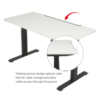 Cadre de bureau électrique réglable en hauteur, à double moteur, avec design ergonomique à rainures, pour une installation rapide