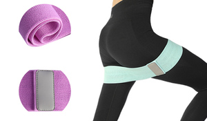 Strip Elastic Fitness Resistance Bands Webbing Recycled Polyester Fabric with Rubber Custom Logo Printing on Polyester Nylon - Product Image 3