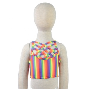 Nouveauté 2021 : Haut d'été pour filles, col roulé, couleur unie, en coton pur lavé, tailles personnalisables - Product Image 6