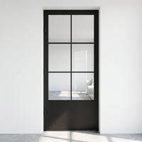 Portes battantes en verre transparentes modernes TengYu avec cadre métallique pour la décoration intérieure, surface finie, garantie 1 an