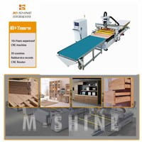 Routeur CNC pour bois M-shine 1325, machine de gravure et de découpe de meubles, commande Syntec, 3 axes, broche 9KW, pompe à moteur unique, roulement