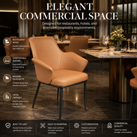 Chaise de salle à manger de style baril moderne, rembourrée en cuir vert avec pieds en métal noir pour hôtel et restaurant