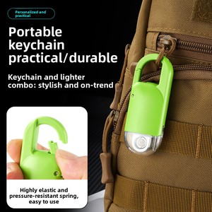 Accendino per Auto con Filamento in Tungsteno, Antivento, in Lega di Zinco e ABS, Ricaricabile <span class=keywords><strong>USB</strong></span>, Portachiavi con Batteria - Product Image 2