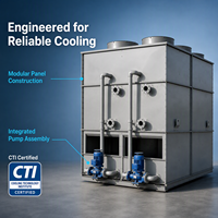 Menara Pendingin Sirkuit Tertutup Hemat Energi dengan Koil Baja Tahan Karat untuk Sistem Pendingin HVAC untuk Pendingin Udara Sentral