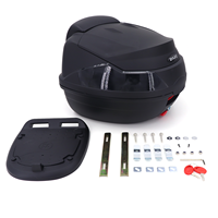 TW Fashion Moto Cover 33L Boîte arrière de moto en plastique PP Noir pour le rangement du casque, conduite en plein air, verrouillable