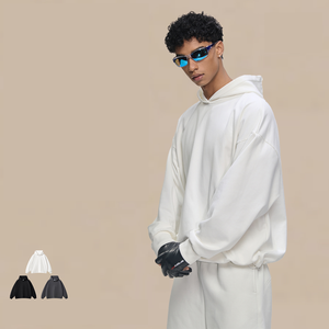 Sweat-shirt court et ample en molleton bouclette style boxy, cordon de serrage réglable, 420 g/m², poids lourd, haute qualité, logo personnalisé, tendance - Product Image 2