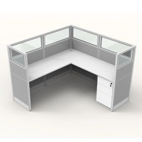 Système de bureau modulaire 8 places pour projets commerciaux en open space – Fabricant sur mesure