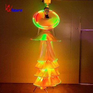 Vente directe d'usine, costumes de robot dansant lumineux à LED, robes de spectacle de danse de salon, vêtements de performance sur échasses, masques de fête - Product Image 6