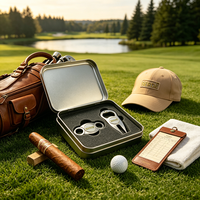 Coupe-cigares professionnel portable en métal, gravure personnalisée ou étui à cigares avec coupe-cigares intégré au bas, marqueur de balle de golf.