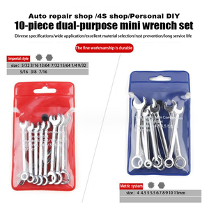 10 Pcs Mini <strong>Combination</strong> Wrench <strong>Spanner</strong> <strong>Set</strong> 4-11mm Metric Inch Double Open Ended Cycling Bike Tool Kit - Product Image 2