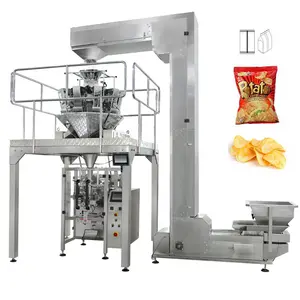 Mısır aperatif hindistan cevizi patates cipsi için dikey otomatik poşet multihead kantarı paketleme makinesi