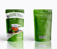 Sachets de thé matcha personnalisés avec logo imprimé, 30g, 50g, 100g, sachets refermables en aluminium, sachets en plastique pour emballage alimentaire