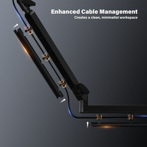 AS17S 조절 가능한 로우 프로파일 알루미늄 마이크 붐 암 데스크 마운트 클램프 마이크 암 스탠드 케이블 관리 게임 팟캐스트용 - Product Image 2