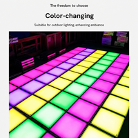 LED-Tanzflächen-Panel Quadratische Bodeneinbauleuchte Gehärtetes Glas Schwerkraftsensor Fußaktivierte Mehrfarbige Außenbeleuchtung