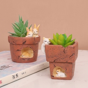 Résine dessin animé Animal succulent Micro paysage boîte de rangement décoration de bureau ornements petit <span class=keywords><strong>Pot</strong></span> de fleur pour fournitures de jardin - Product Image 3
