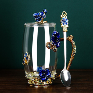 Juego de Tazas de Café y Leche de Vidrio Esmaltado Ecológico Estilo Europeo para Mujer, 300-400 ml, Regalo Empresarial - Product Image 5