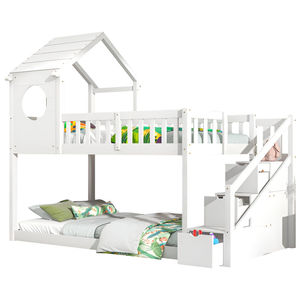 <span class=keywords><strong>Letto</strong></span> Matrimoniale in Legno con 3 Cassetti Contenitori e Scala - Salvaspazio per una Camera da <span class=keywords><strong>Letto</strong></span> Matrimoniale in <span class=keywords><strong>Cameretta</strong></span> o Stanza degli Ospiti - Product Image 3