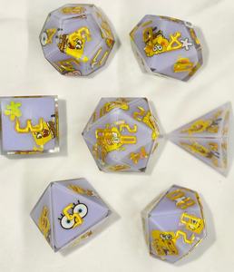 Set di Dadi Poliedrici in Resina Musenluo Dnd, 7 Pezzi con Adesivi Integrati e Colore/Logo Personalizzabile per Giochi da Tavolo <span class=keywords><strong>SpongeBob</strong></span> 14+ - Product Image 2