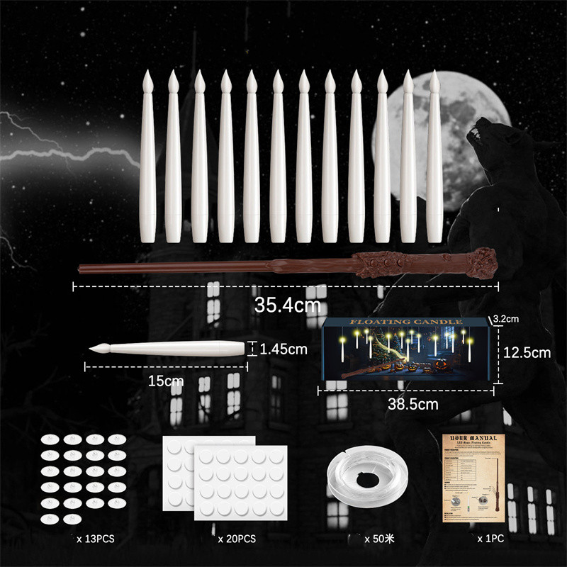 Warm White 12 candles+1 magic wand