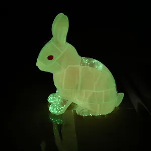Cxl Diy Cartoon Bunny Character Building Block Sets Voor Kinderen Geschenken Baksteen Konijn Glow In Dark Figure Educatief Puzzel Speelgoed