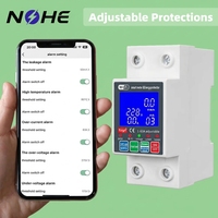 Mini disjoncteur automatique 63A bipolaire 6 kA avec protection contre les surtensions et les fuites de courant, contrôle à distance Wi-Fi, compatible Smart Life 220V Tuya PV