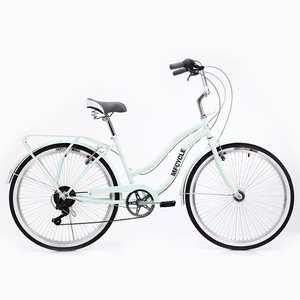 Vélo de ville <span class=keywords><strong>hybride</strong></span> rose pour <span class=keywords><strong>femme</strong></span>, taille 28, 28 <span class=keywords><strong>pouces</strong></span>, simple vitesse, avec panier, en aluminium, style vintage, vélo de plage, vélo urbain - Product Image 4
