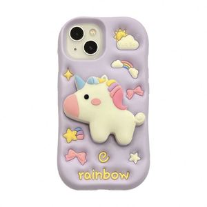 Per <span class=keywords><strong>Iphone</strong></span> 17 16 15pro max sfondo tridimensionale viola <span class=keywords><strong>unicorno</strong></span> staffa telescopica in Silicone custodia per telefono - Product Image 6