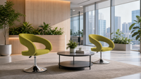 Fauteuil pivotant élégant à 360 degrés, sièges de réception Voffice, cuir synthétique, canapé lounge créatif
