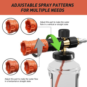 Stim Car Wash Foam Gun 1000Ml Adjustable Spray Nozzle Manual High <b>Pressure</b> Water Gun With Multiple Tips For Vehicle Cleaning - Product Image 4