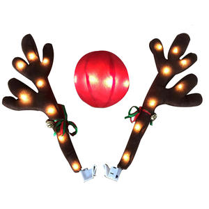 Kit de Decoración Navideña para Auto con Cuernos de <span class=keywords><strong>Reno</strong></span> con Luz, <span class=keywords><strong>Reno</strong></span> <span class=keywords><strong>Rudolph</strong></span> y <span class=keywords><strong>Nariz</strong></span> <span class=keywords><strong>Roja</strong></span> para Decoraciones Navideñas de Coche - Product Image 5